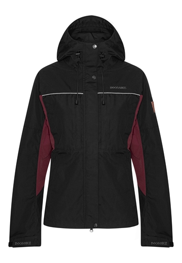 DOGSOME Funktionel Skaljakke til damer - Sort/Burgundy Str. 6XL