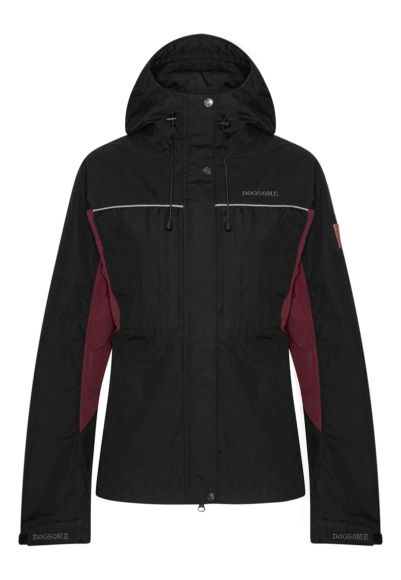 DOGSOME Funktionel Skaljakke til damer - Sort/Burgundy Str. 6XL