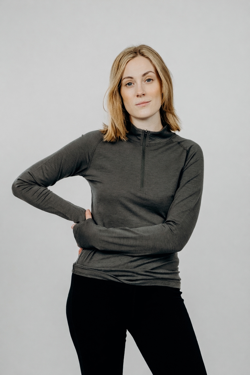 Superino® Bolling Half Zip tynd uldtrøje til damer