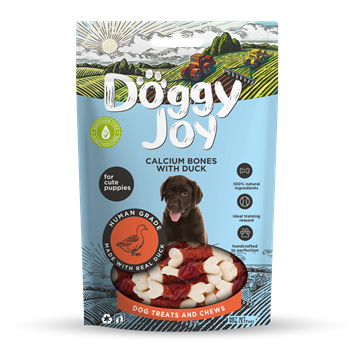 Doggy Joy - Calcium ben med And til hvalpe