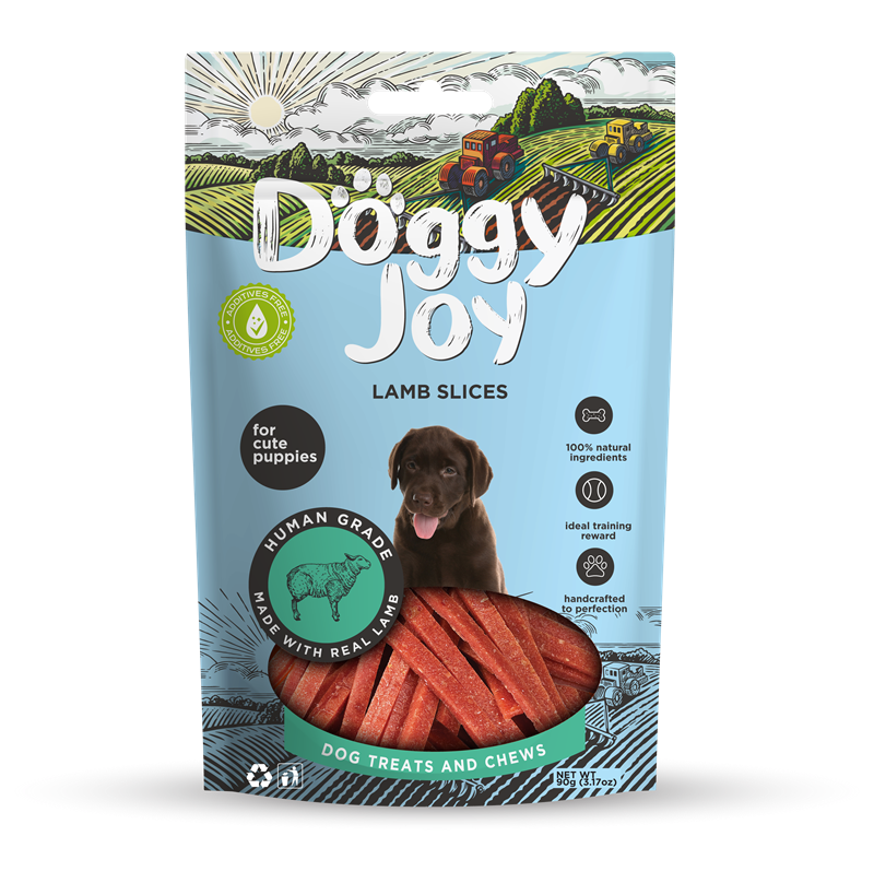 Doggy Joy - Strips af frisk lammekød til hvalpe