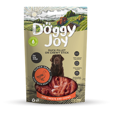 Doggy Joy - Oksehudsticks med Andefillet