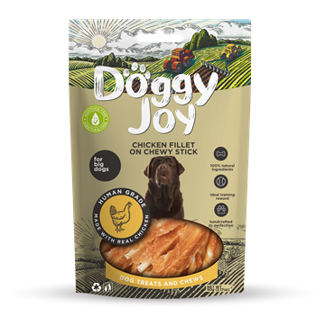 Doggy Joy - Oksehudsticks med Kyllingefillet