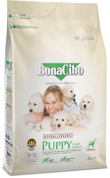 BonaCibo Puppy hundefoder - Lam & Ris med ansjoser