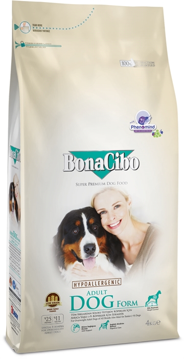 BonaCibo Form Adult Senior/Light hundefoder - Kylling & Ris med ansjoser -  15 kg.