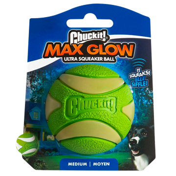 Chuckit! Ultra Max Glow Ball med piv, som lyser i mørke