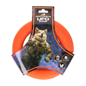 Dog Comets UFO Holdbar Ring - perfekt til leg - Orange Str. L
