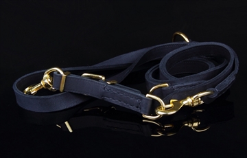 Dressurline i blød læder - Sort, regulerbar - 2 varianter