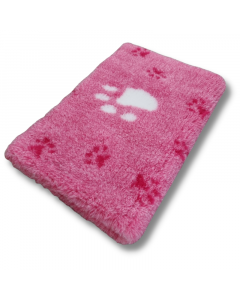 Vetbed med store og små poter - Pink med hvide og pink poter