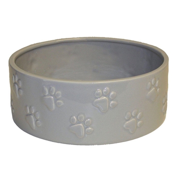 Keramikskål grå med poter