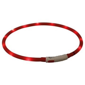 USB opladeligt LED Halsbånd - Rød