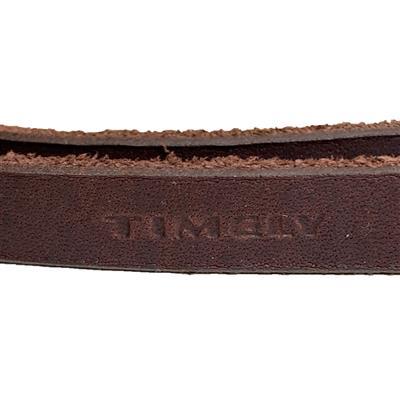 Texas flad læderline med hank - Brun 12 mm